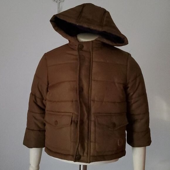 24 Months Winter Jacket Coat Parka PUFFER Snow BOYS Kids Youth BROWN HOOD HOODED - Picture 12 of 12